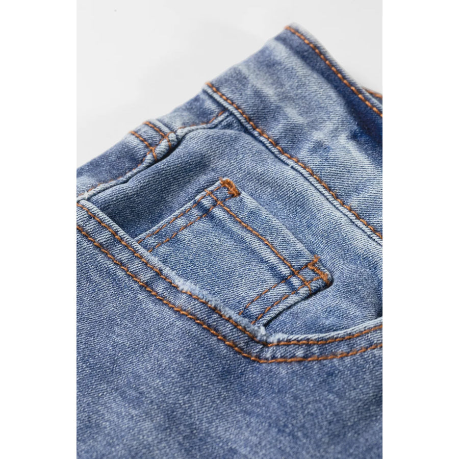 Embroidered Flare Leg Jeans Apparel and Accessories