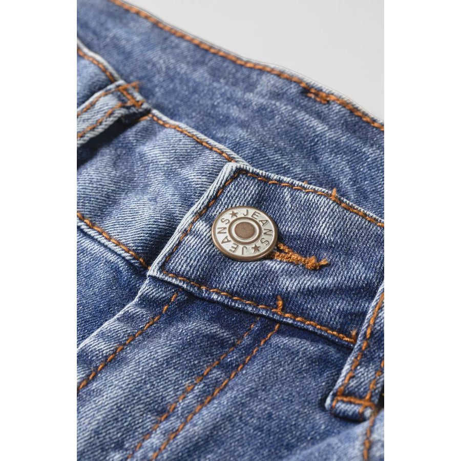 Embroidered Flare Leg Jeans Apparel and Accessories