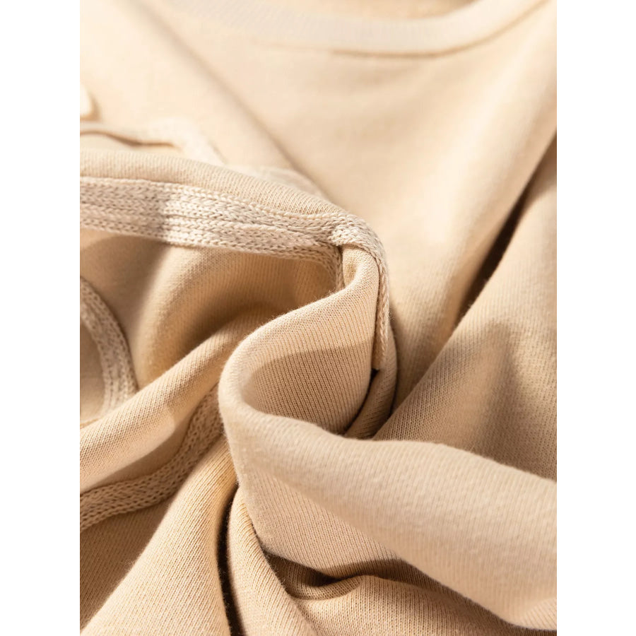 Embroidered Flower Pattern Drop Shoulder Sweatshirt Apparel and Accessories