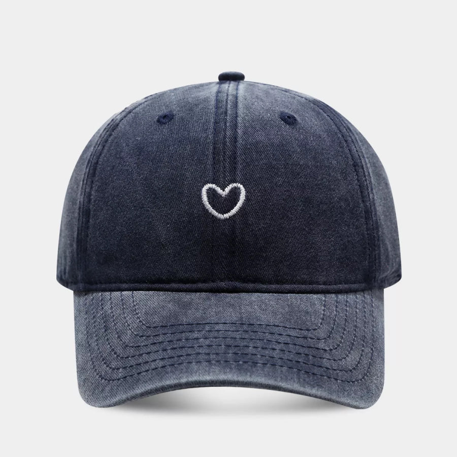 Embroidered Heart Baseball Cap French Blue / One Size Apparel and Accessories
