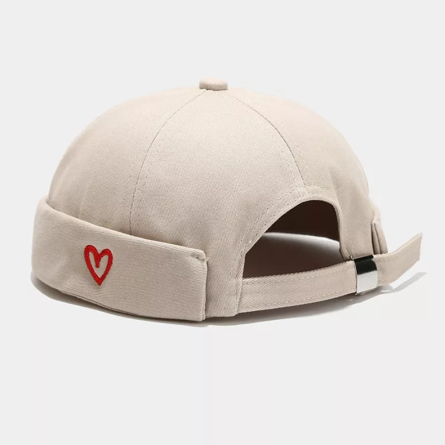 Embroidered Heart Brimless Docker Hat Apparel and Accessories