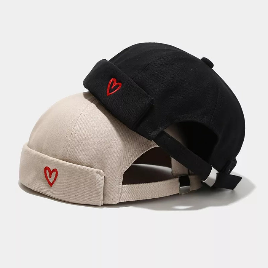 Embroidered Heart Brimless Docker Hat Apparel and Accessories
