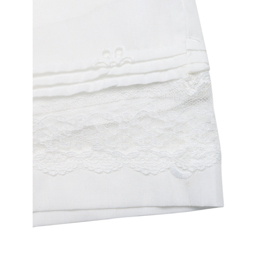 Embroidered Lace Hem Shorts Apparel and Accessories