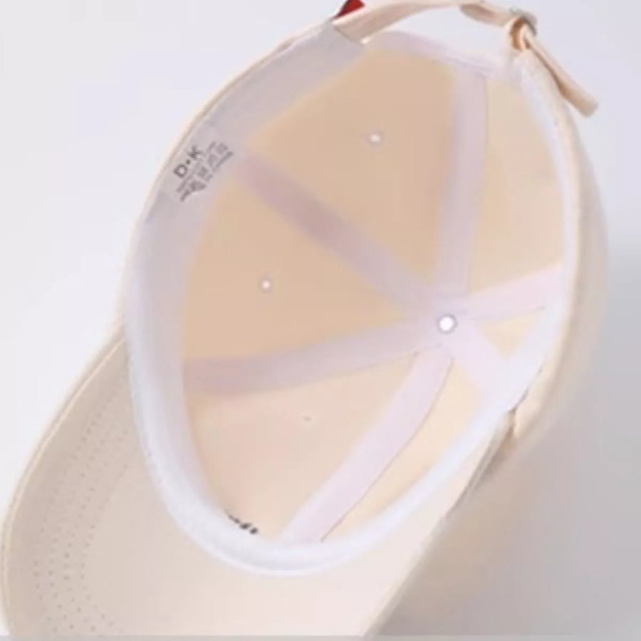 Embroidered Letter Baseball Cap Beige / One Size Apparel and Accessories