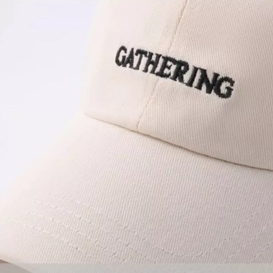 Embroidered Letter Baseball Cap Beige / One Size Apparel and Accessories