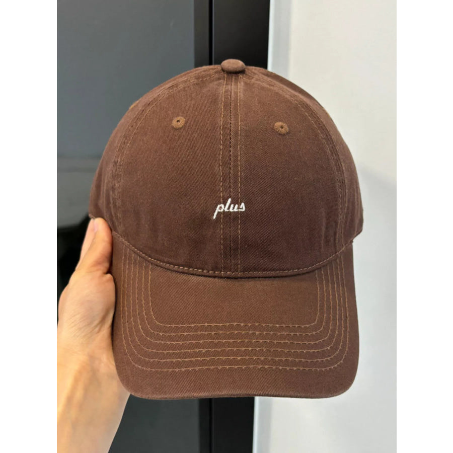 Embroidered Letter Baseball Cap Brown / One Size Apparel and Accessories