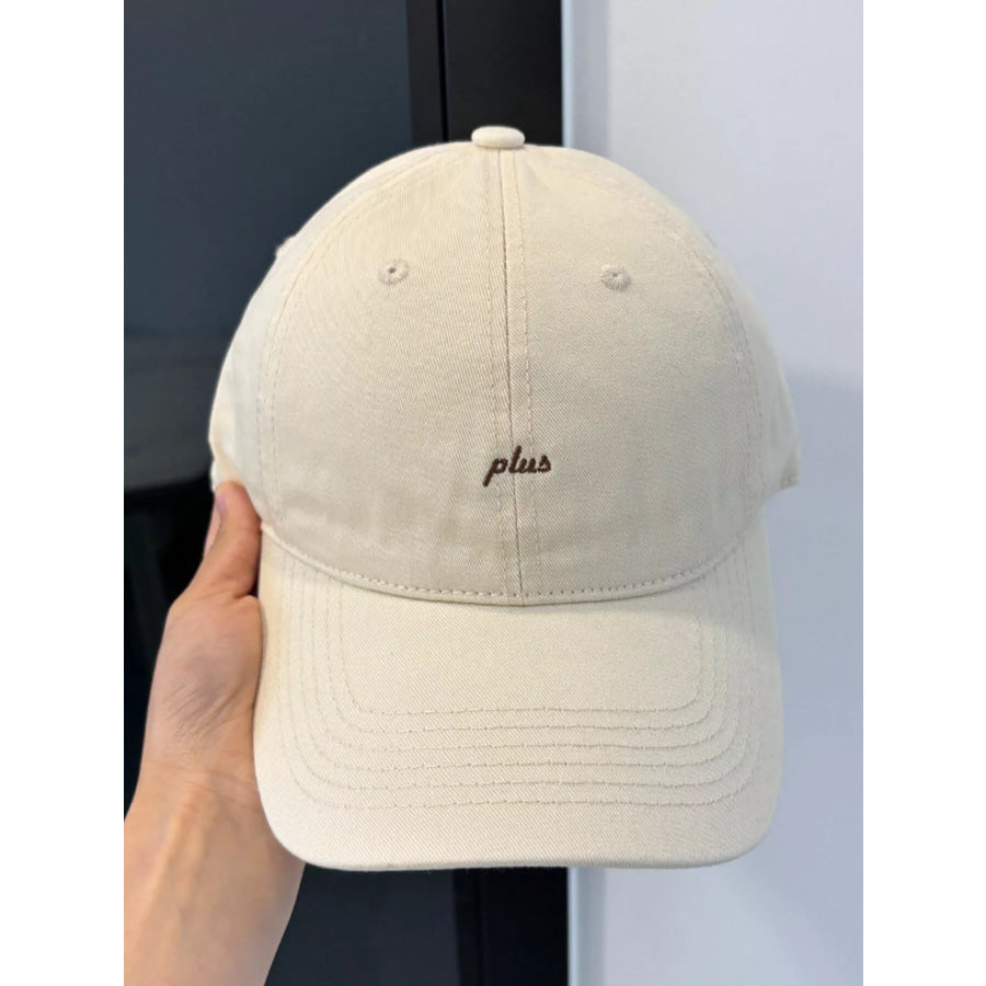 Embroidered Letter Baseball Cap Cream White / One Size Apparel and Accessories