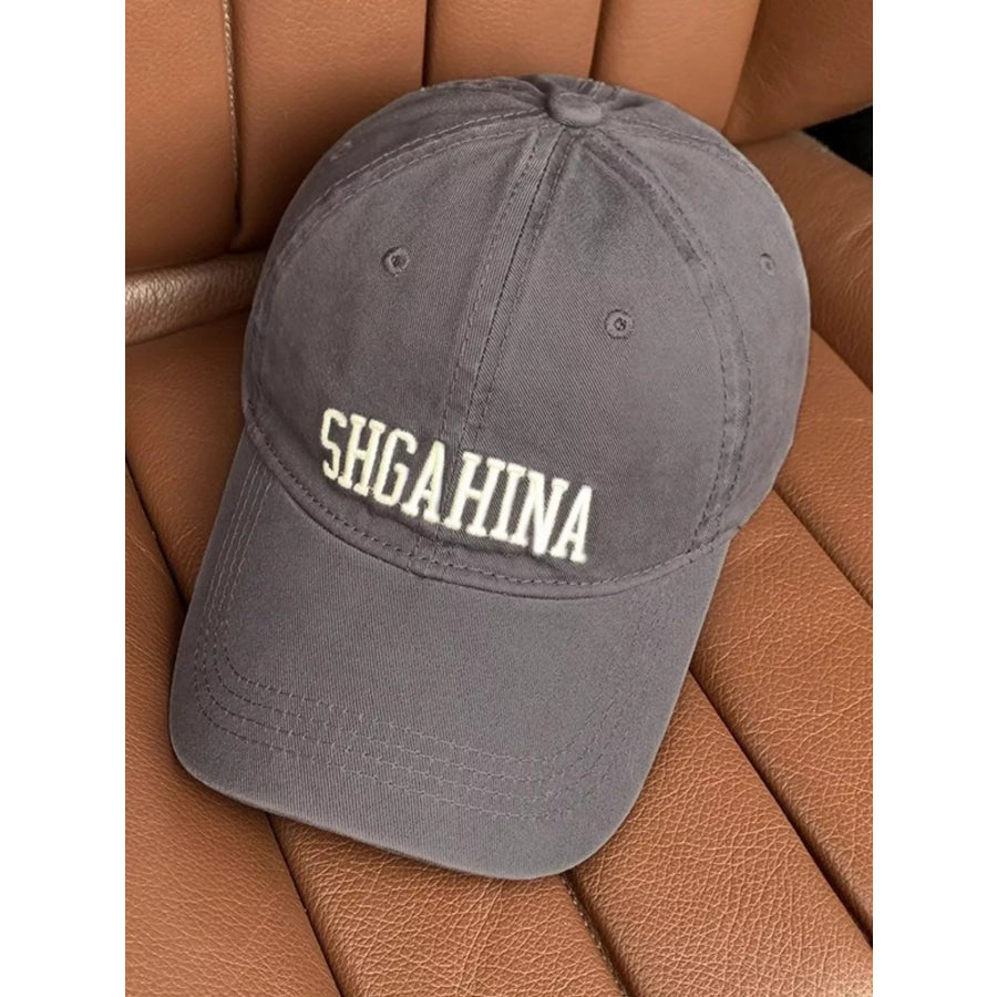 Embroidered Letter Baseball Cap Grey / One Size Apparel and Accessories