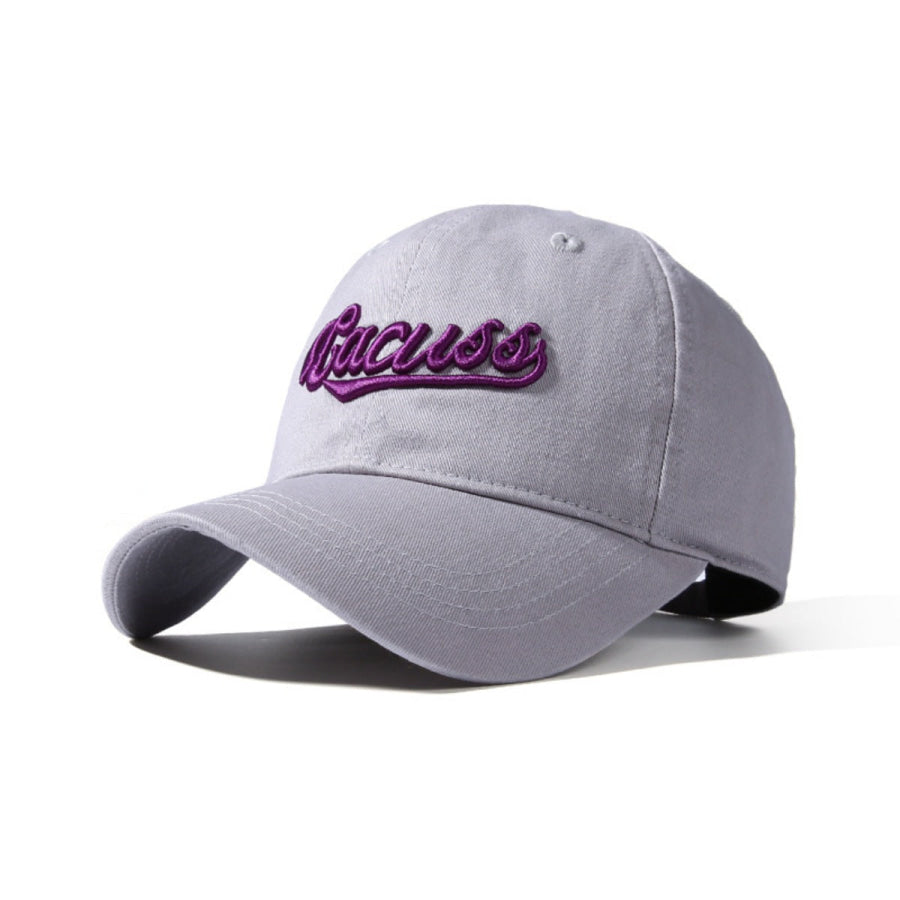 Embroidered Letter Baseball Cap Grey / One Size Apparel and Accessories