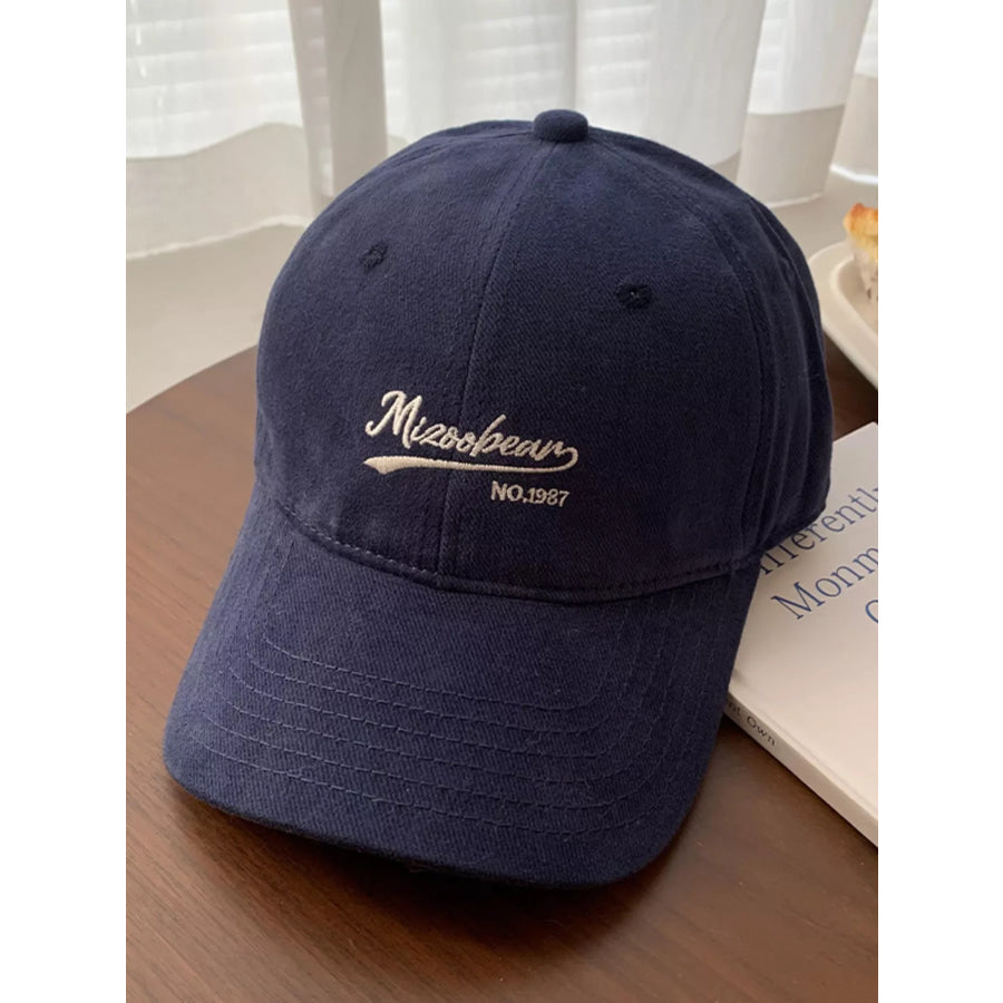 Embroidered Letter Baseball Cap Navy Blue / One Size Apparel and Accessories