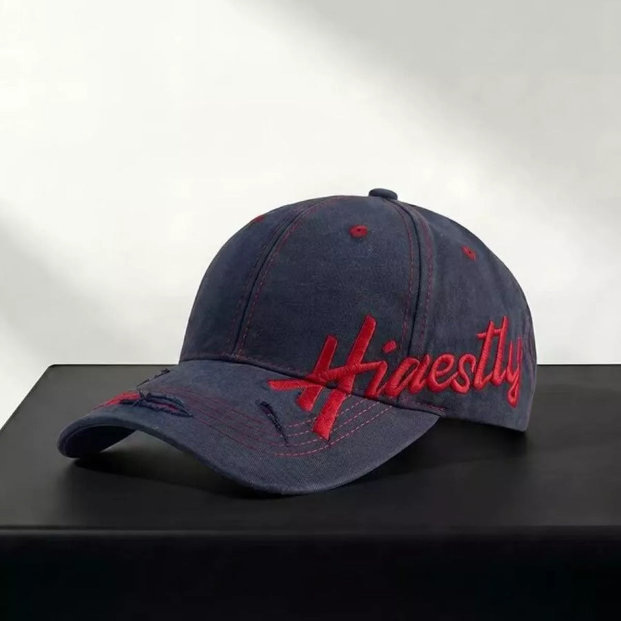 Embroidered Letter Baseball Cap Navy / One Size Apparel and Accessories