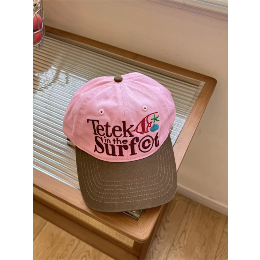 Embroidered Letter Baseball Cap Pink / One Size Apparel and Accessories