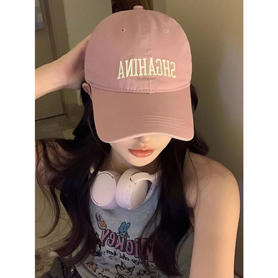 Embroidered Letter Baseball Cap Pink / One Size Apparel and Accessories