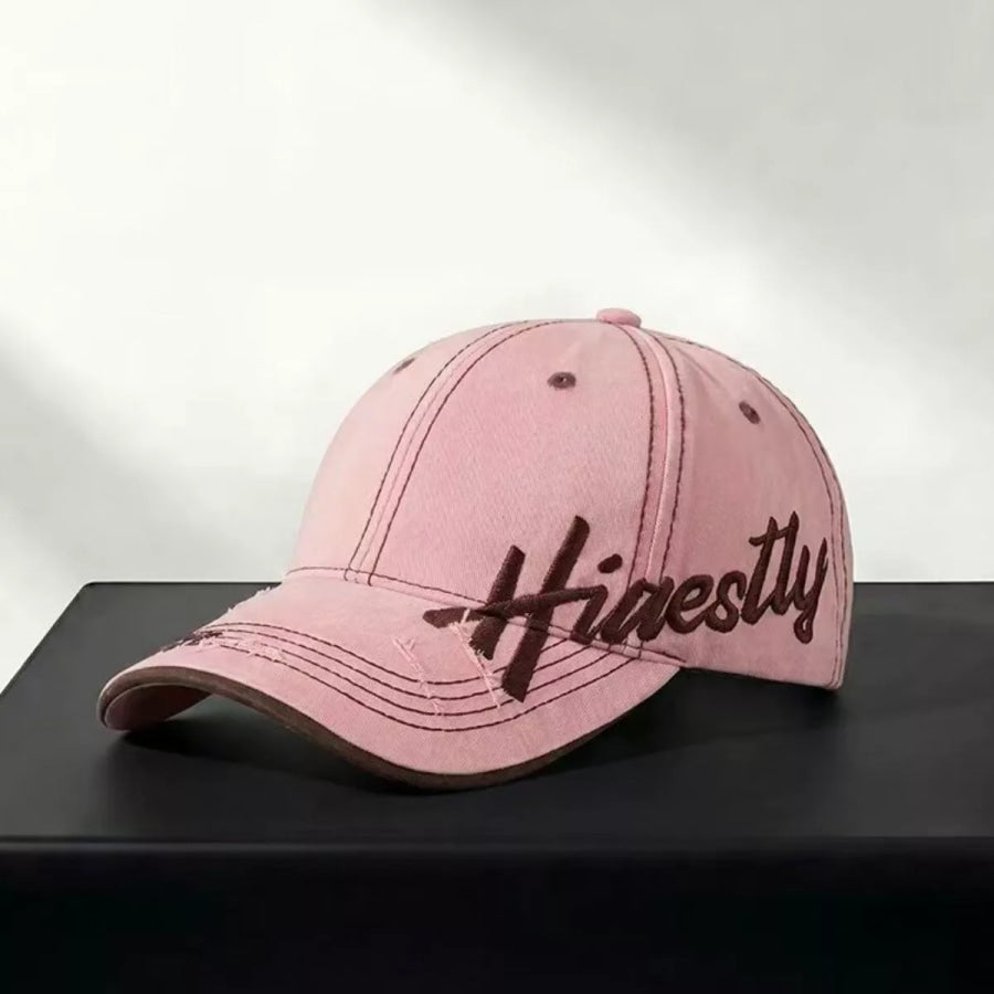 Embroidered Letter Baseball Cap Pink / One Size Apparel and Accessories
