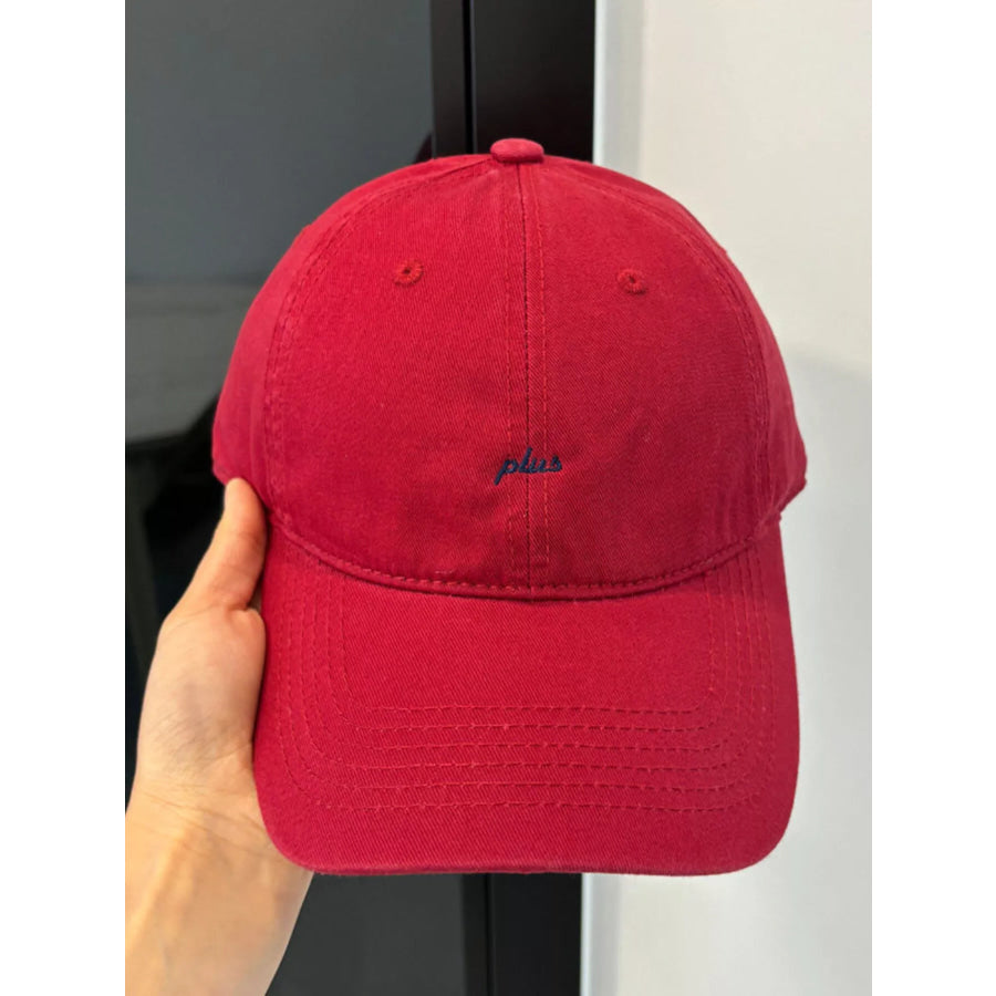 Embroidered Letter Baseball Cap Red / One Size Apparel and Accessories