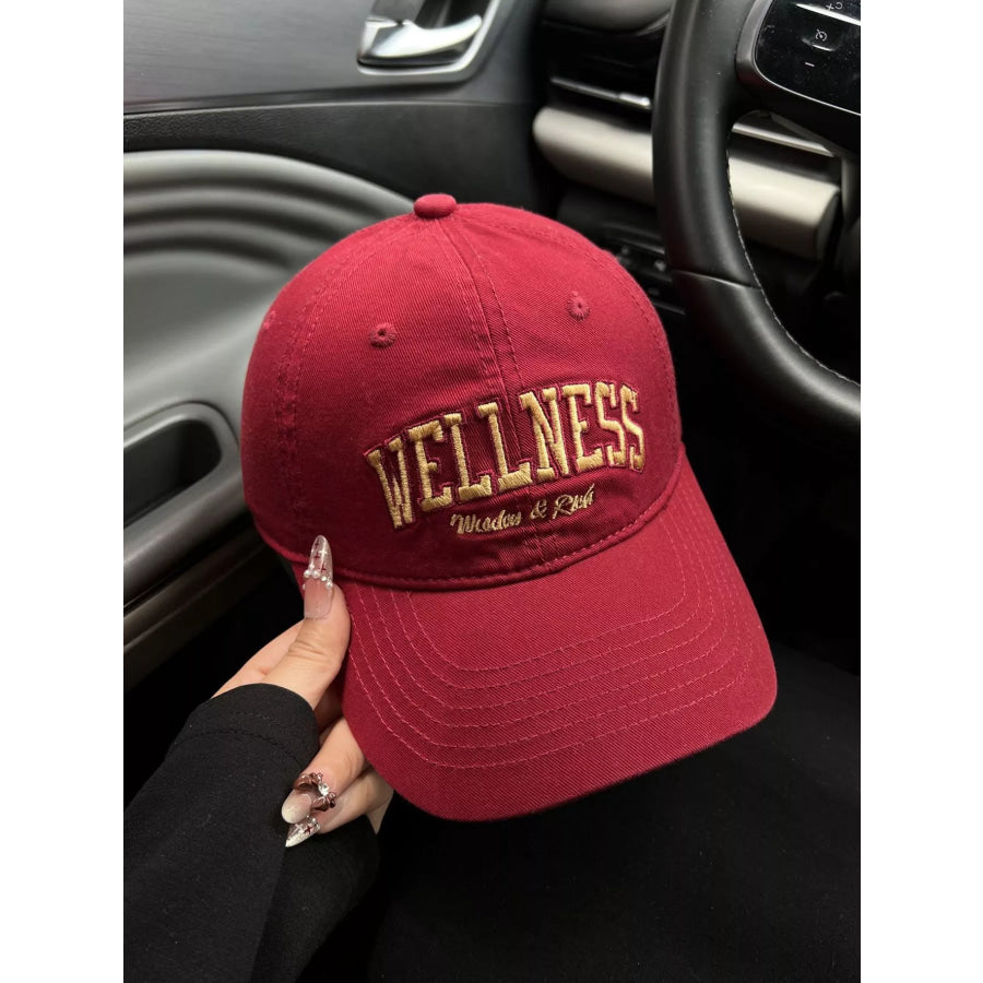 Embroidered Letter Baseball Cap Red / One Size Apparel and Accessories