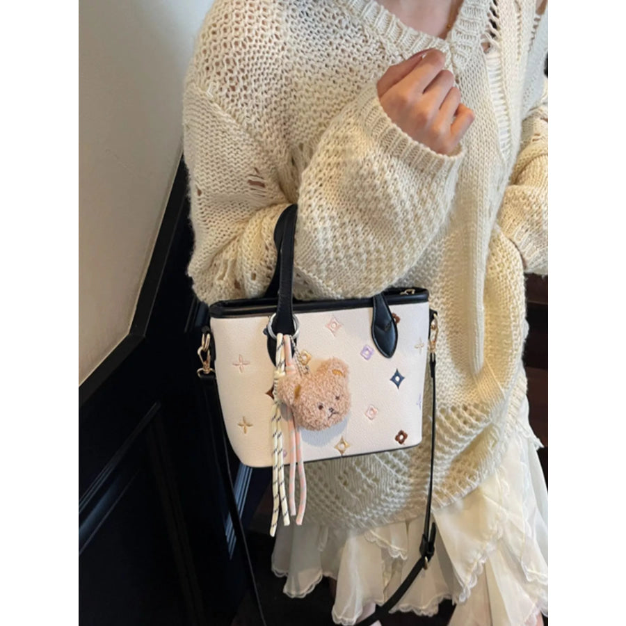 Embroidered Pattern Crossbody Bag Black / ONESIZE Apparel and Accessories