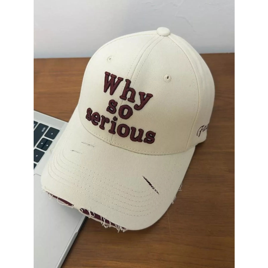 Embroidered Slogan Baseball Cap Beige / One Size Apparel and Accessories