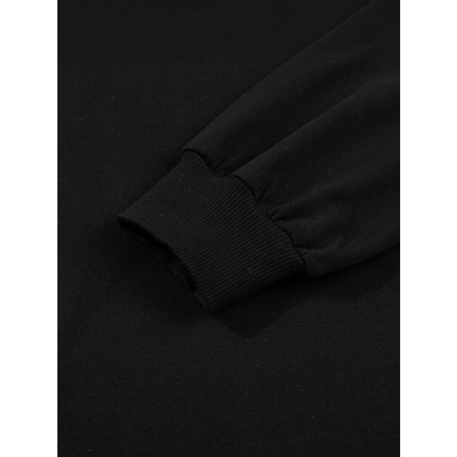 Embroidered Spooky Season Long Sleeve Round Neck Sweatshirt Apparel and Accessories