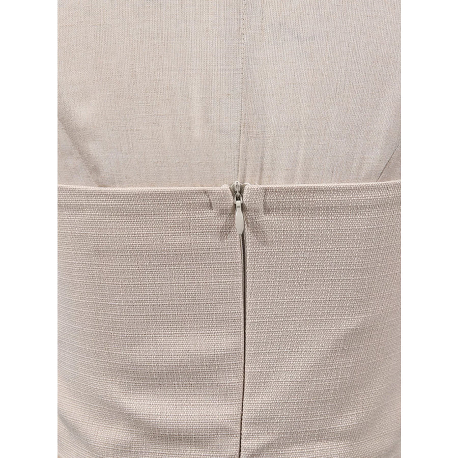 Embroidered Tulle Pleated Midi Dress Apparel and Accessories