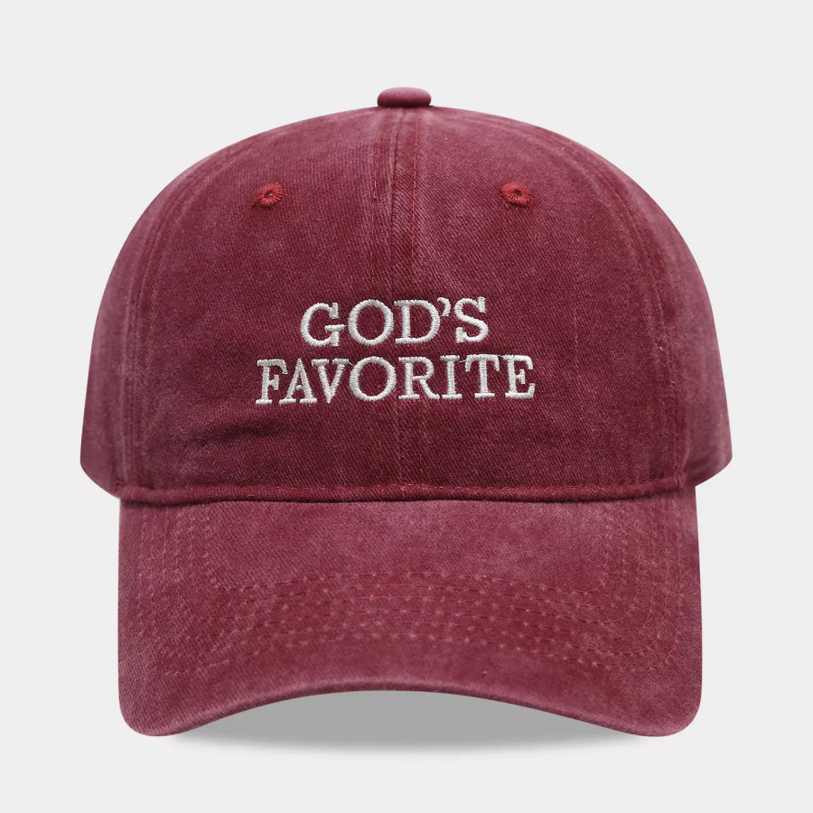 Embroidered Washed Baseball Cap Burgundy / One Size Apparel and Accessories