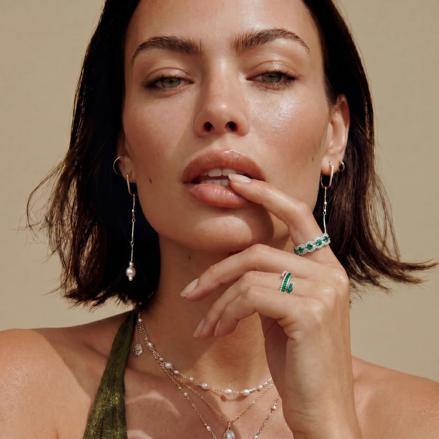 Emerald Wave Ring by Sandee Rain Rings