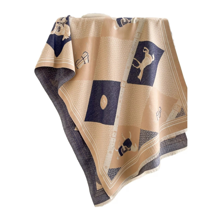 Equestrian Print Reversible Scarf Apparel and Accessories