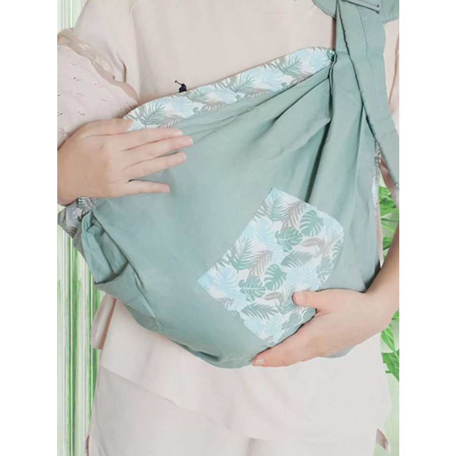 Ergonomic Leaf Print Adjustable Baby Sling Matcha Green / One Size Apparel and Accessories