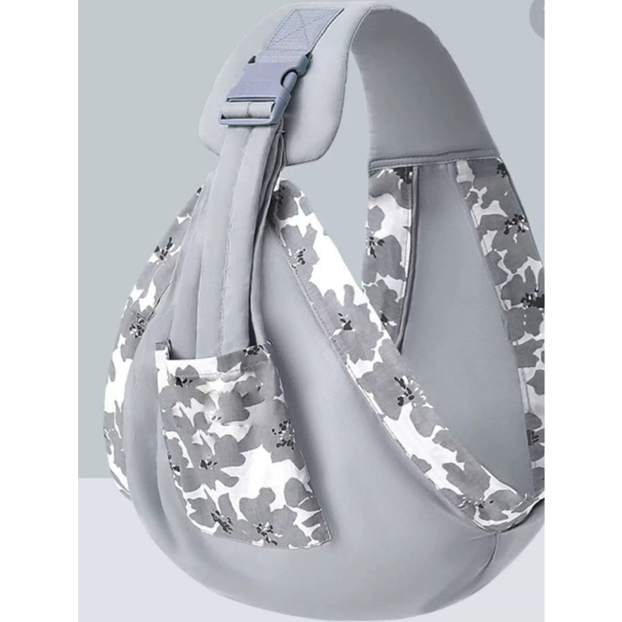 Ergonomic Leaf Print Adjustable Baby Sling Melange Gray / One Size Apparel and Accessories