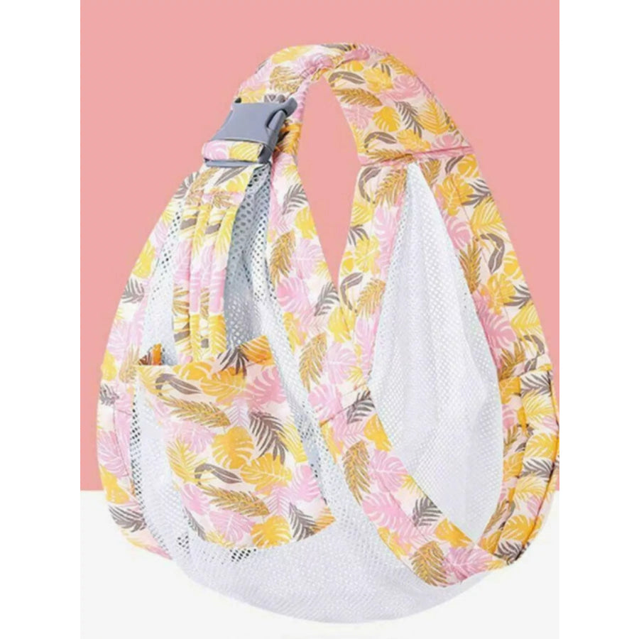 Ergonomic Leaf Print Adjustable Baby Sling Pink Tree Net / One Size Apparel and Accessories