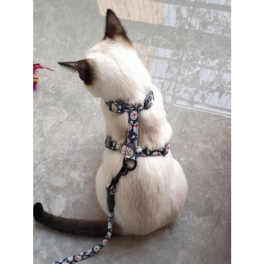 Escape Proof Cat Harness and Leash Set Black Flower / S Apparel and Accessories