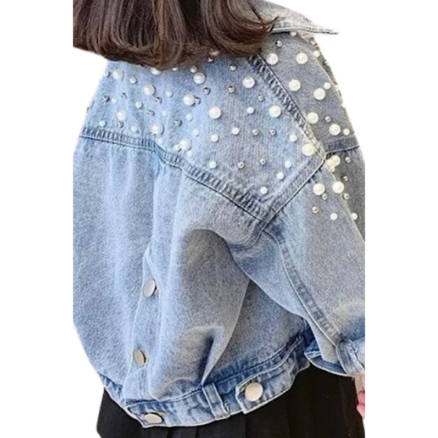 ETA 10/22 - Kids Pearl Studded Denim Jacket WS 501 Jackets