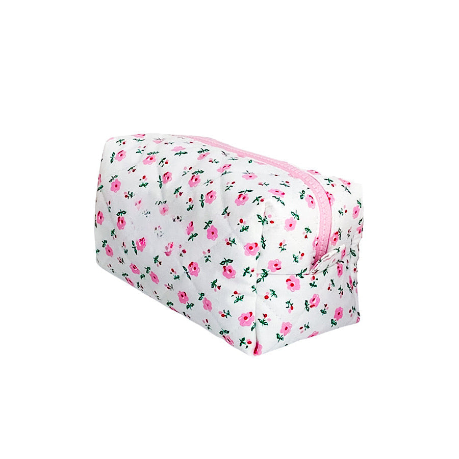 ETA 11/22 - White and Pink Floral Makeup Bag WS 600 Accessories