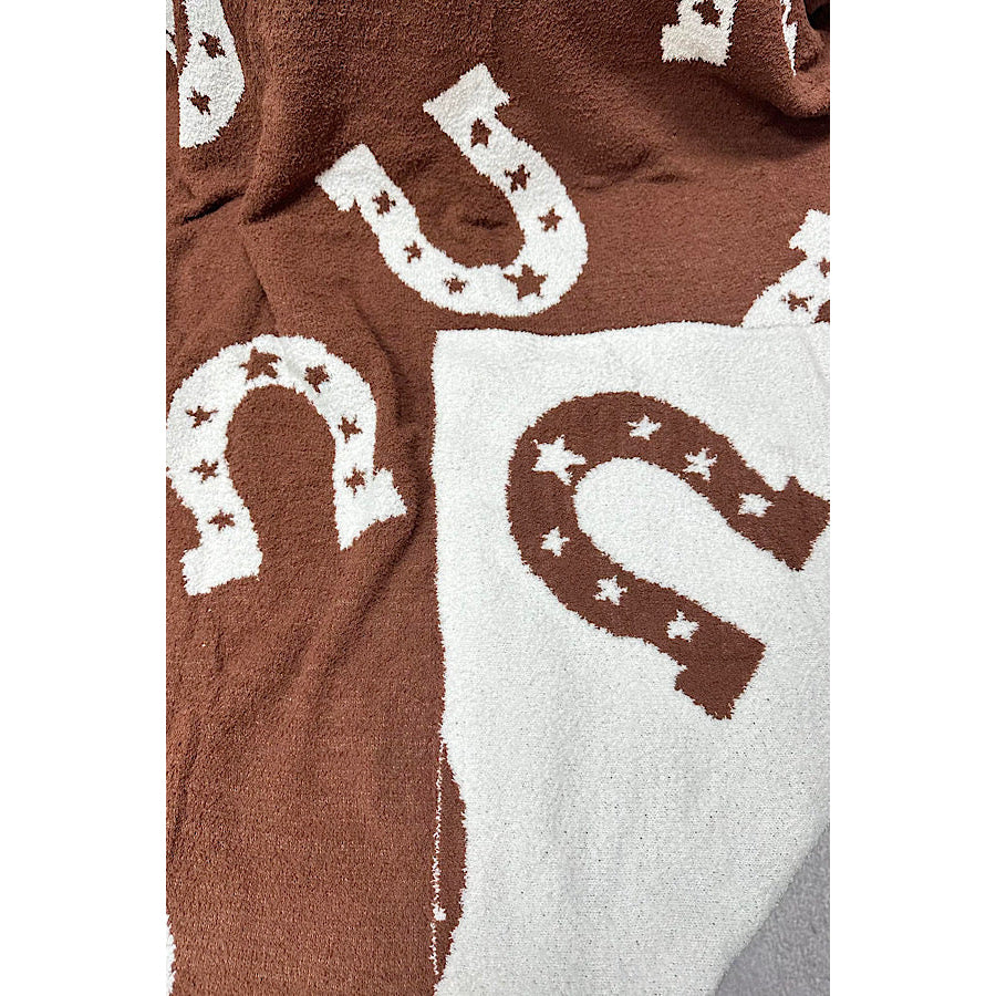 ETA 7/1 - Brown Horseshoe Luxury Blanket WS 600 Accessories