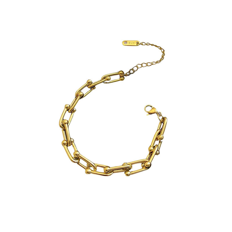 ETA 8/16 - Natural Elements Gold Horseshoe Link Bracelet WS 630 Jewelry