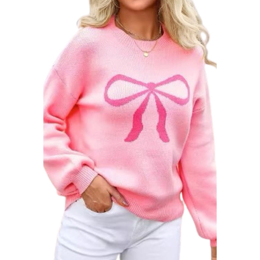 ETA 9/12 - Ella Pink Bow Sweater WS 104 Sweaters