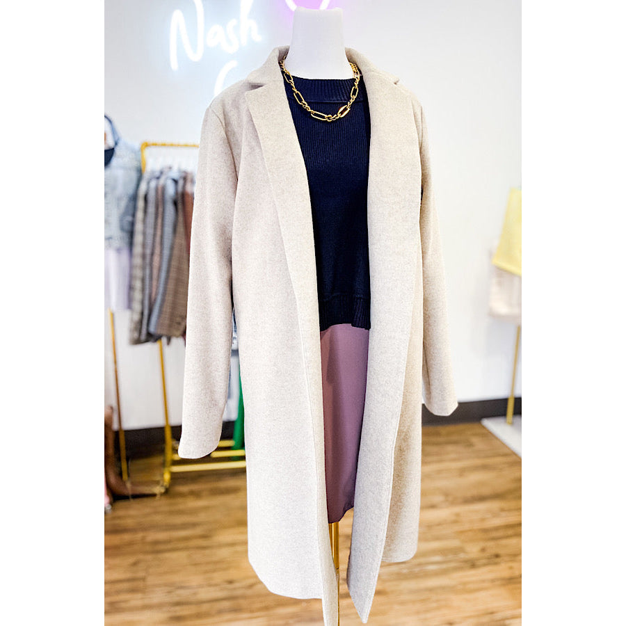 ETA 9/30 - Juliette Taupe Mid-Length Coat WS 501 Jackets