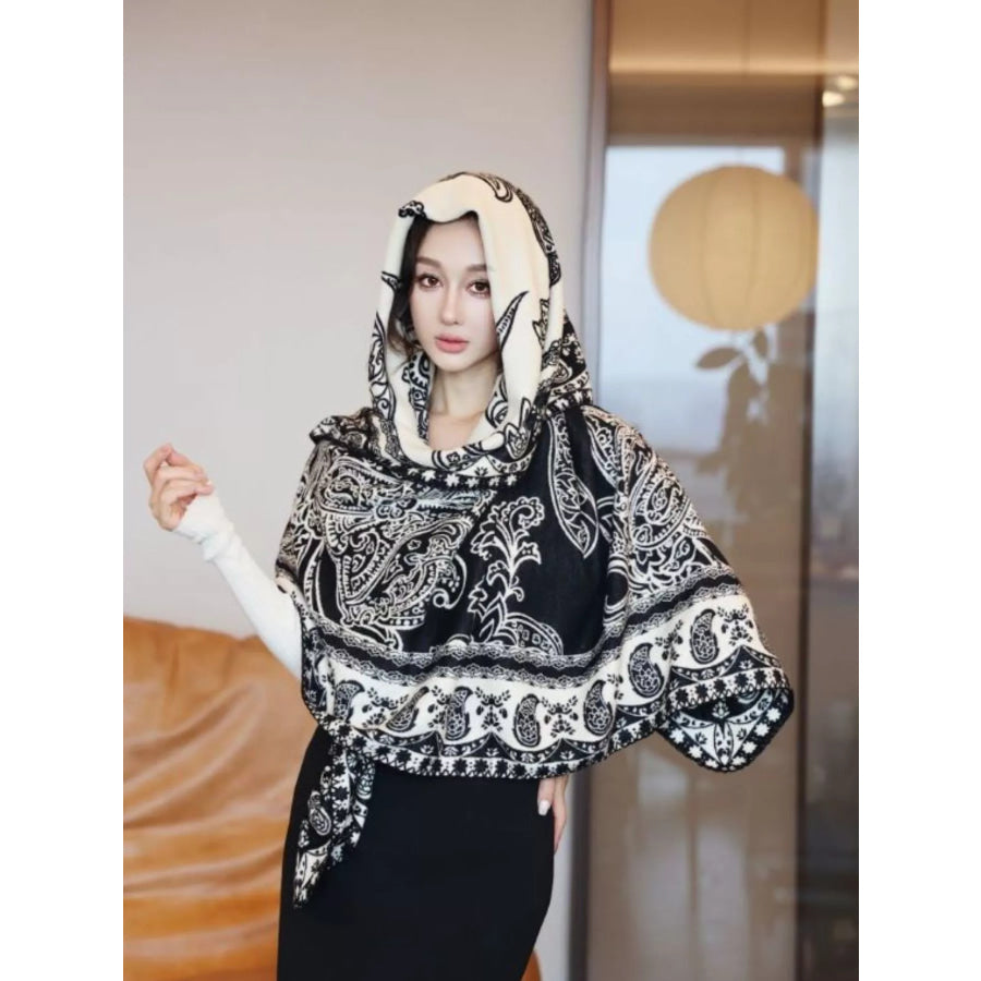 Ethnic Pattern Knitted Shawl Style C / One Size Apparel and Accessories