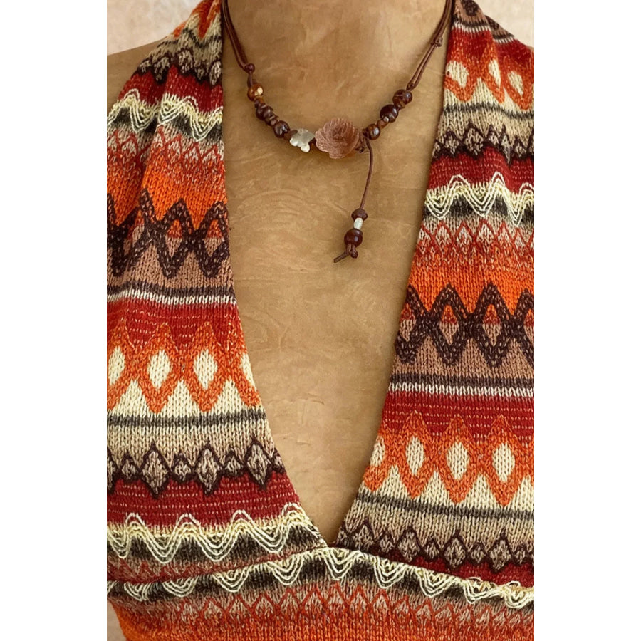 Ethnic Print Halter Neck Cami Apparel and Accessories