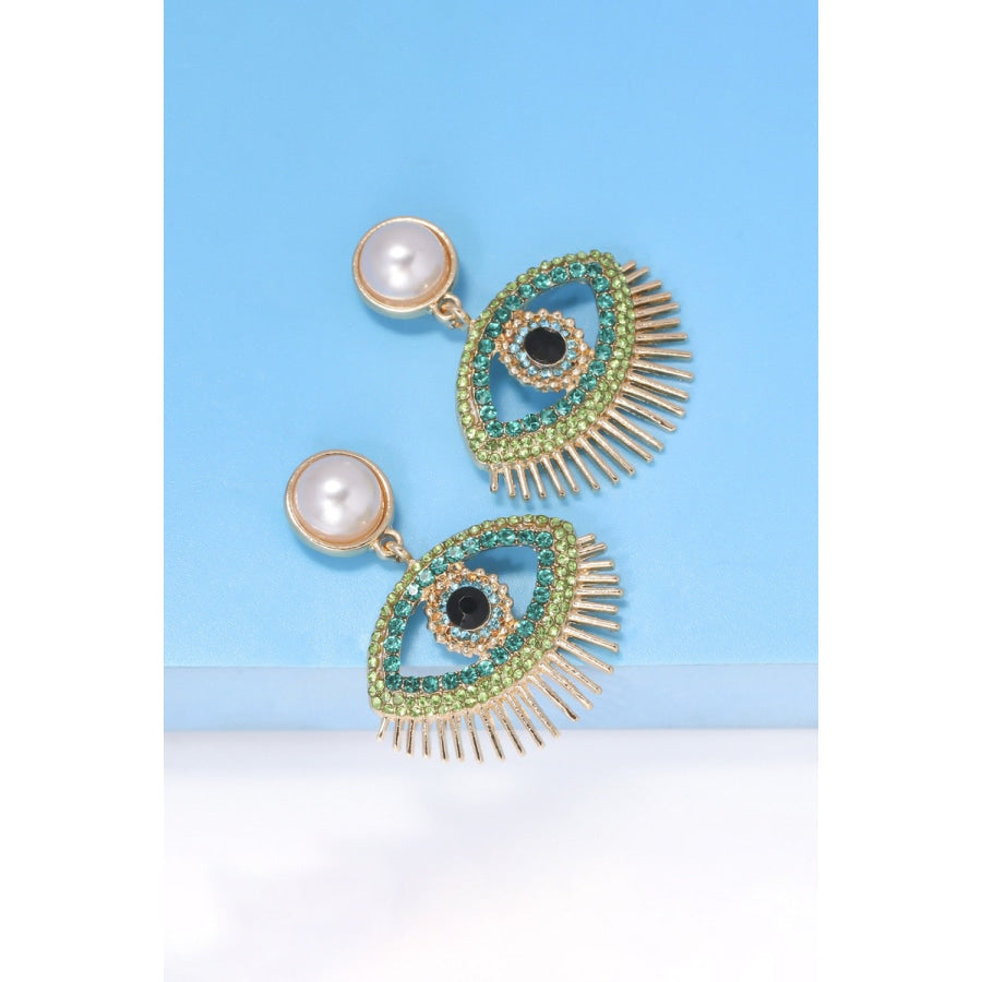 Evil Eye Shape Rhinestone Zinc Alloy Synthetic Dangle Earrings