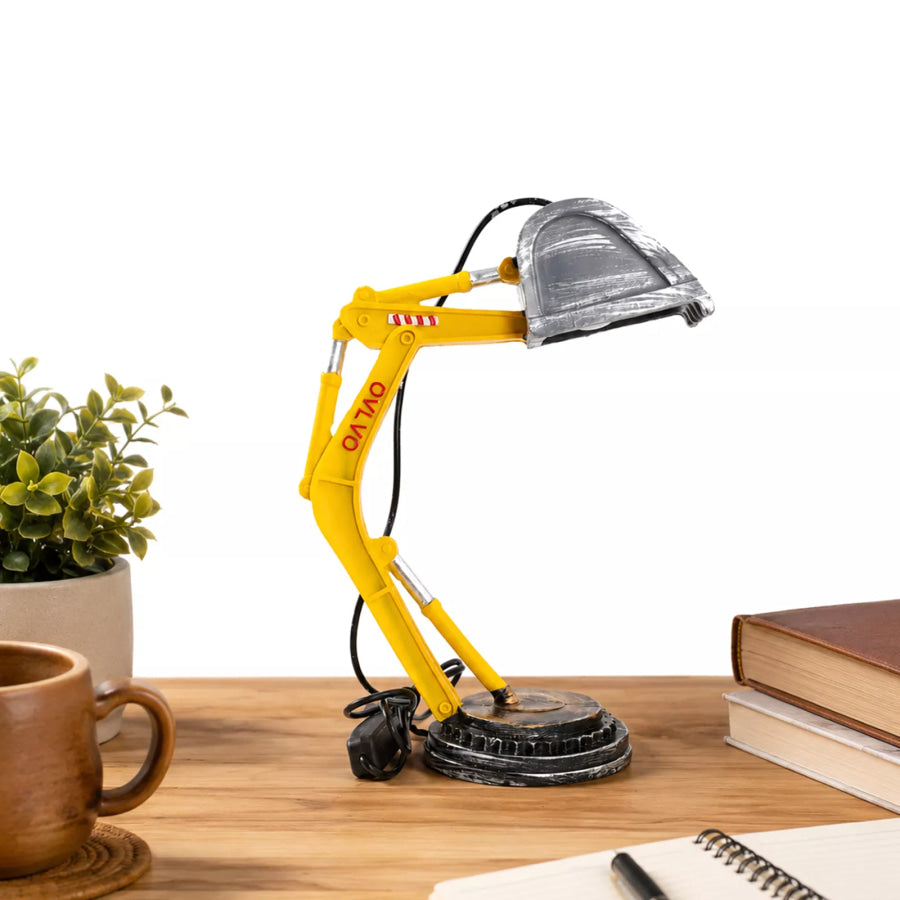 Excavator Shaped Decorative Desk Lamp Yellow / One Size Apparel and Accessories