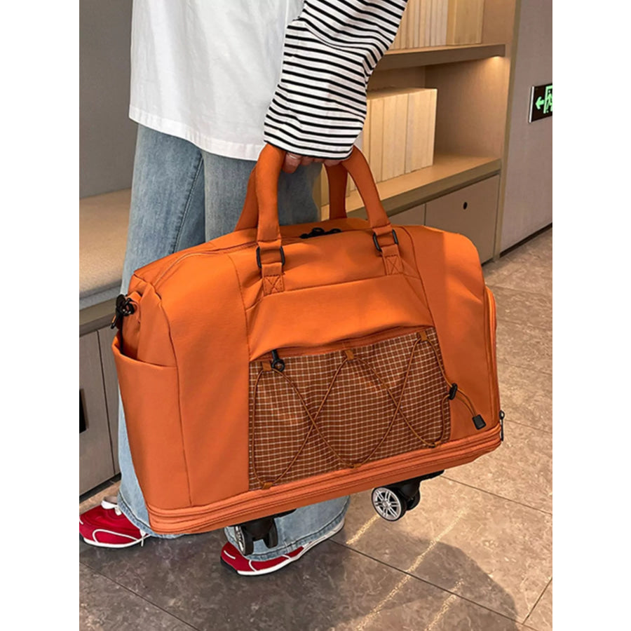 Expandable Rolling Duffel Bag Orange / One Size Apparel and Accessories