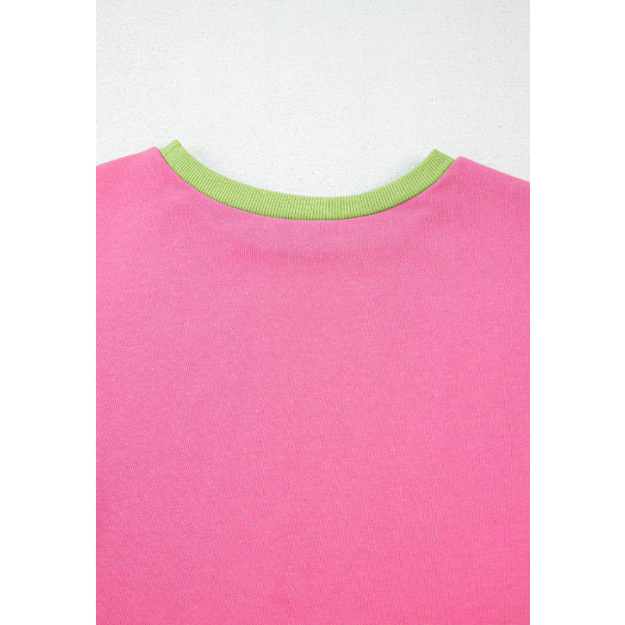 Exposed Seam Color Block Long Sleeve Sweatshirt Apparel and Accessories