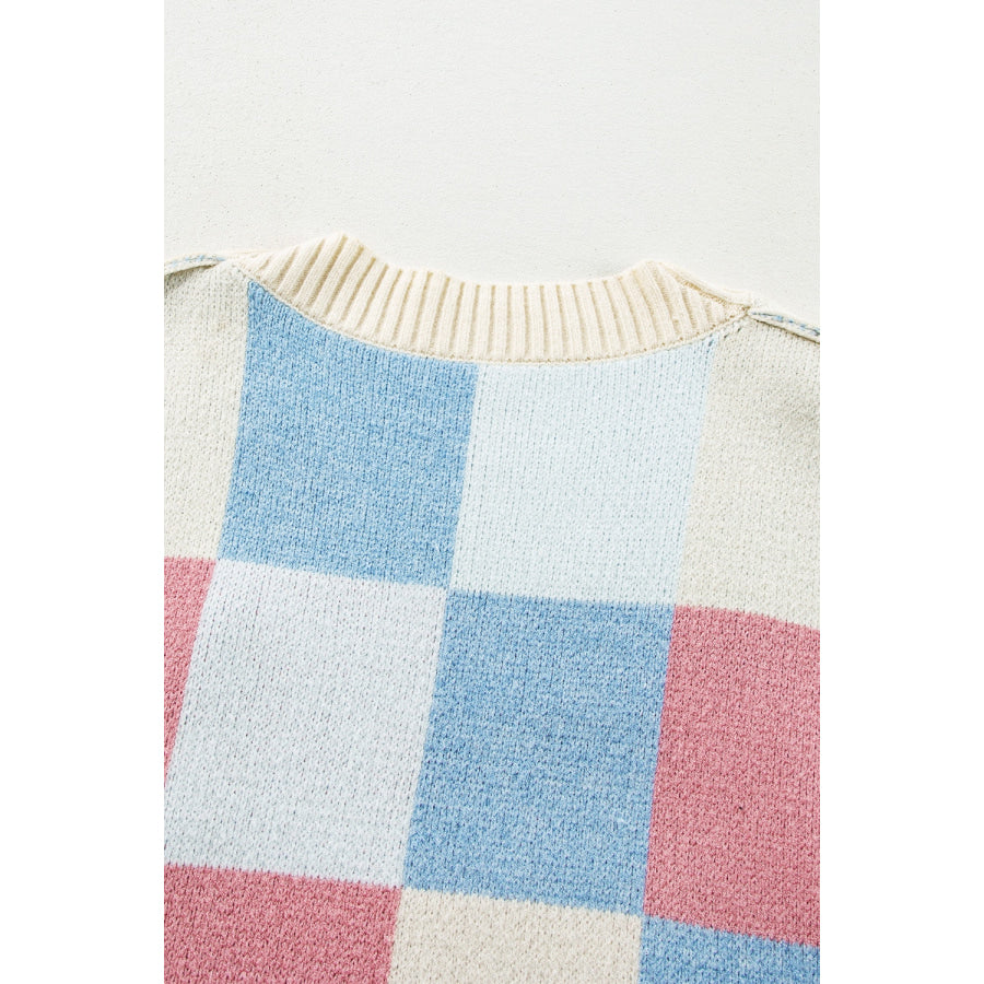 Exposed Seam Color Block Open Front Cardigan Apparel and Accessories