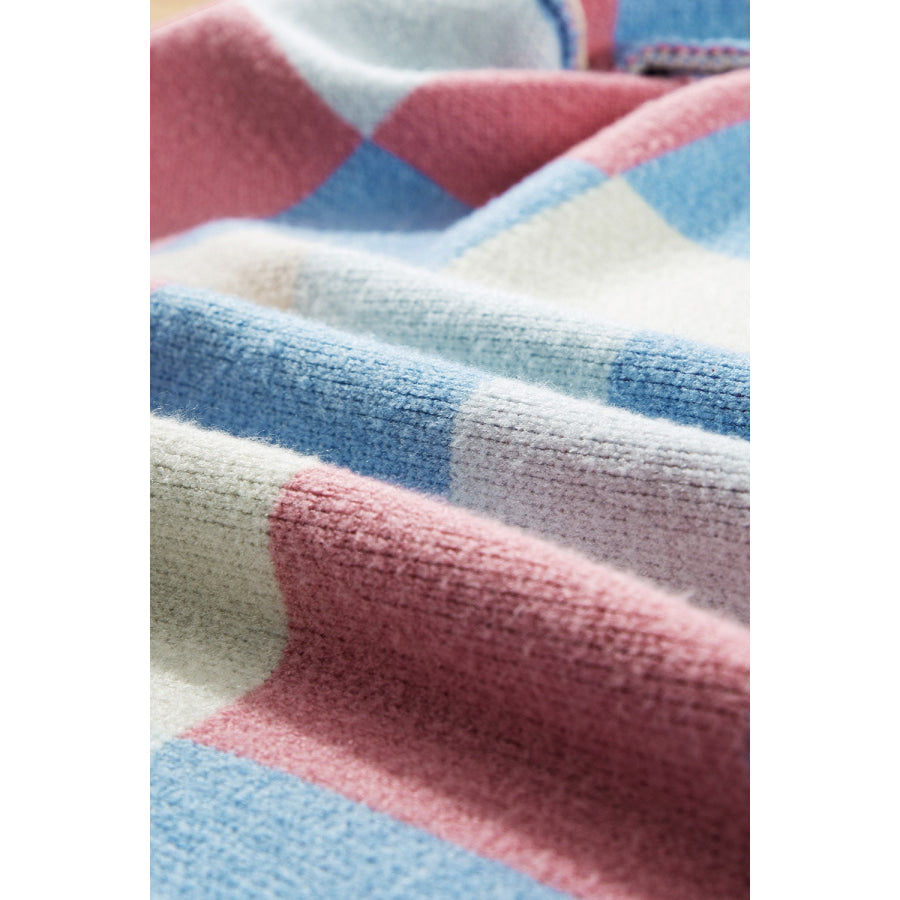 Exposed Seam Color Block Open Front Cardigan Apparel and Accessories