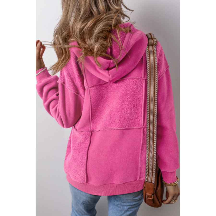 Exposed Seam Long Sleeve Hoodie Apparel and Accessories