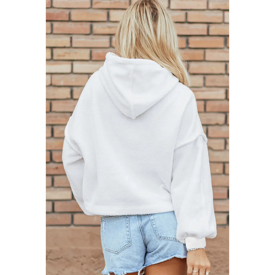 Exposed Seam Long Sleeve Hoodie Apparel and Accessories