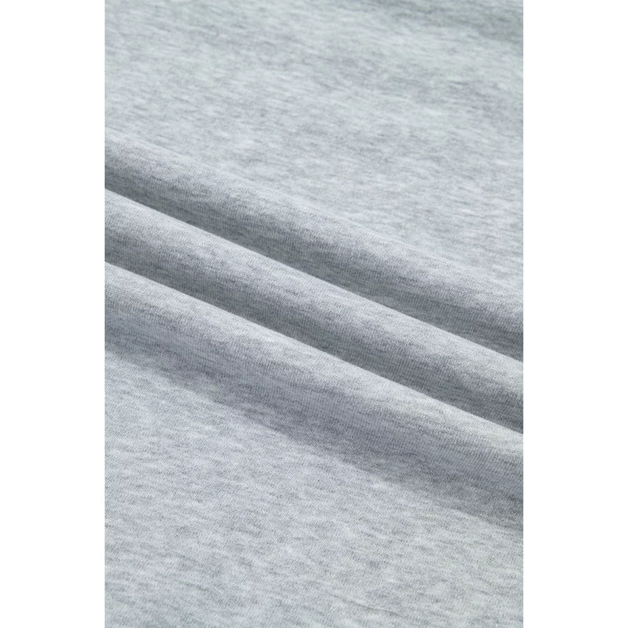 Exposed Seam Mock Neck STATE Letter Graphic Loose Sweatshirt Apparel and Accessories