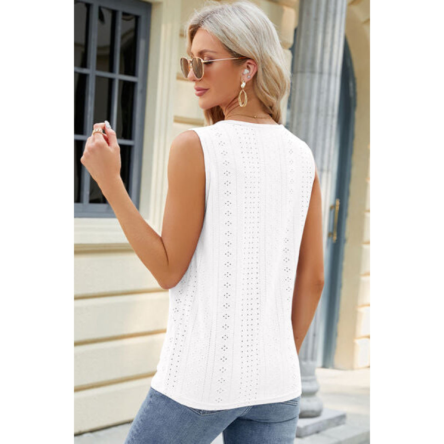 Eyelet Crisscross V - Neck Tank Apparel and Accessories