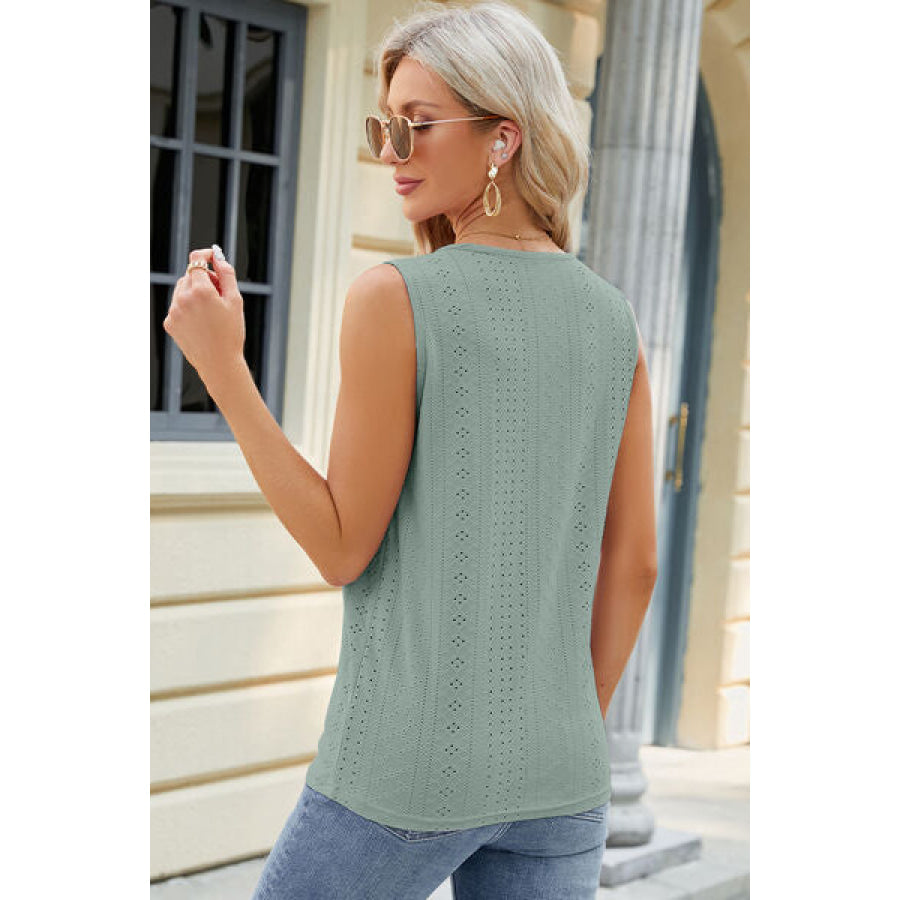 Eyelet Crisscross V - Neck Tank Apparel and Accessories